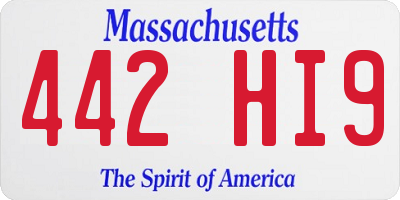 MA license plate 442HI9
