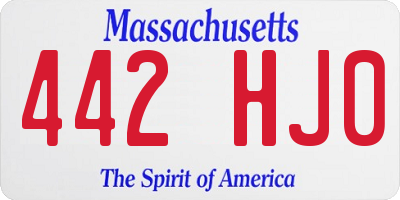 MA license plate 442HJ0