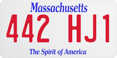 MA license plate 442HJ1
