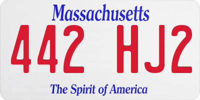 MA license plate 442HJ2