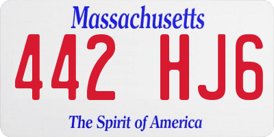 MA license plate 442HJ6