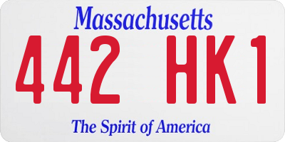 MA license plate 442HK1