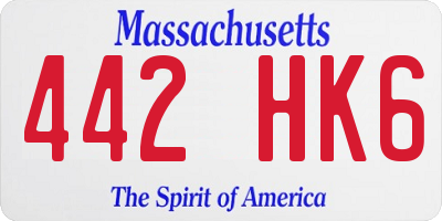 MA license plate 442HK6