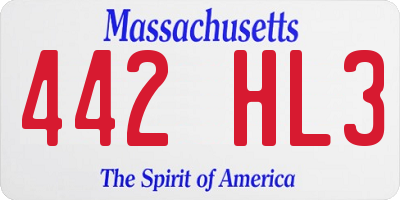 MA license plate 442HL3