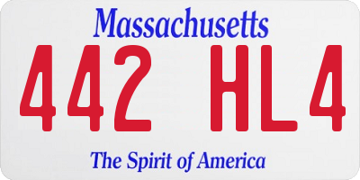 MA license plate 442HL4