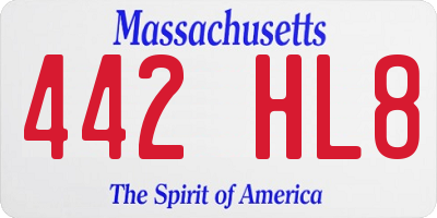 MA license plate 442HL8