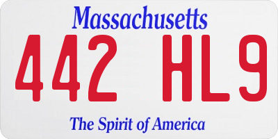 MA license plate 442HL9