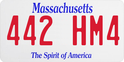MA license plate 442HM4