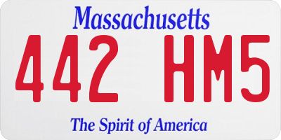 MA license plate 442HM5