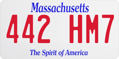 MA license plate 442HM7