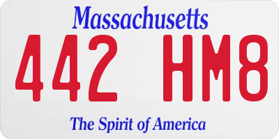 MA license plate 442HM8
