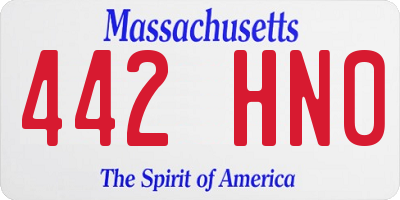 MA license plate 442HN0