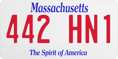 MA license plate 442HN1