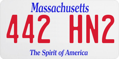MA license plate 442HN2
