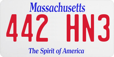 MA license plate 442HN3