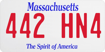 MA license plate 442HN4