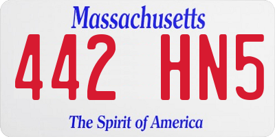 MA license plate 442HN5