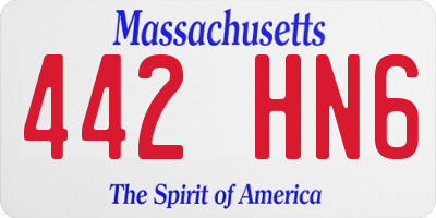 MA license plate 442HN6