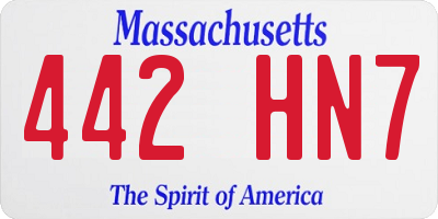 MA license plate 442HN7