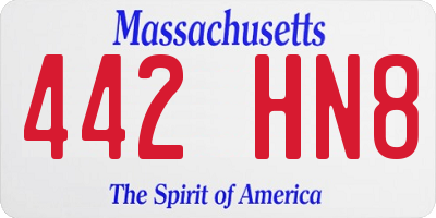 MA license plate 442HN8