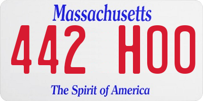 MA license plate 442HO0