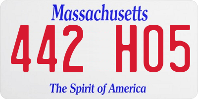 MA license plate 442HO5