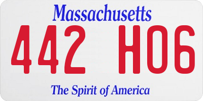 MA license plate 442HO6