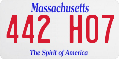 MA license plate 442HO7