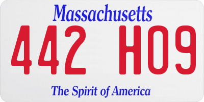 MA license plate 442HO9
