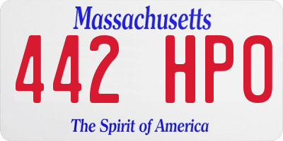 MA license plate 442HP0