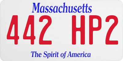MA license plate 442HP2