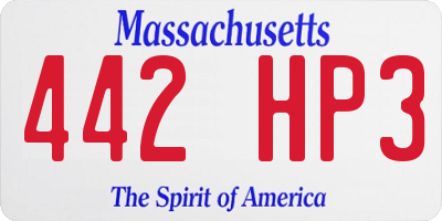 MA license plate 442HP3