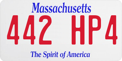 MA license plate 442HP4