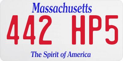 MA license plate 442HP5