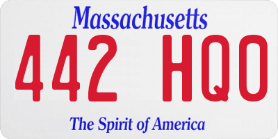MA license plate 442HQ0