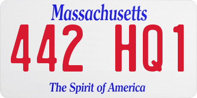 MA license plate 442HQ1