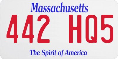 MA license plate 442HQ5