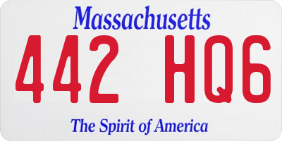 MA license plate 442HQ6