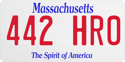 MA license plate 442HR0