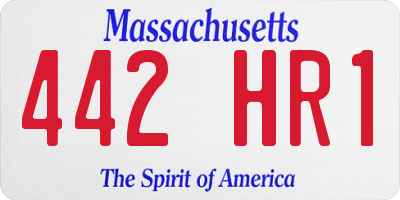 MA license plate 442HR1