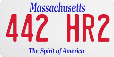 MA license plate 442HR2