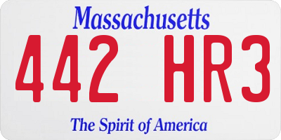 MA license plate 442HR3