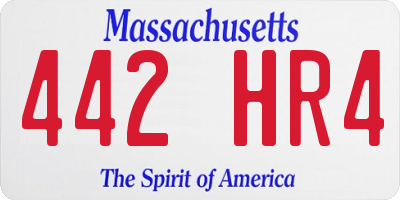 MA license plate 442HR4