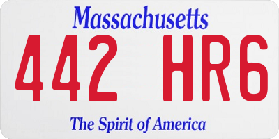 MA license plate 442HR6