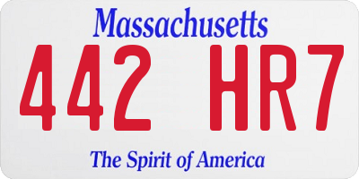 MA license plate 442HR7