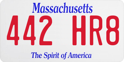 MA license plate 442HR8