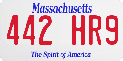 MA license plate 442HR9
