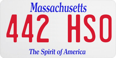 MA license plate 442HS0