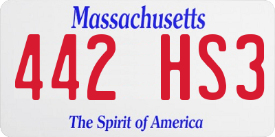 MA license plate 442HS3