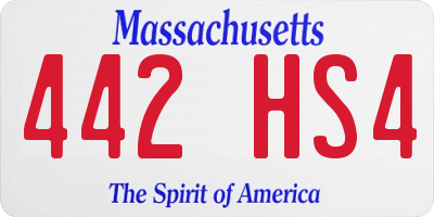 MA license plate 442HS4